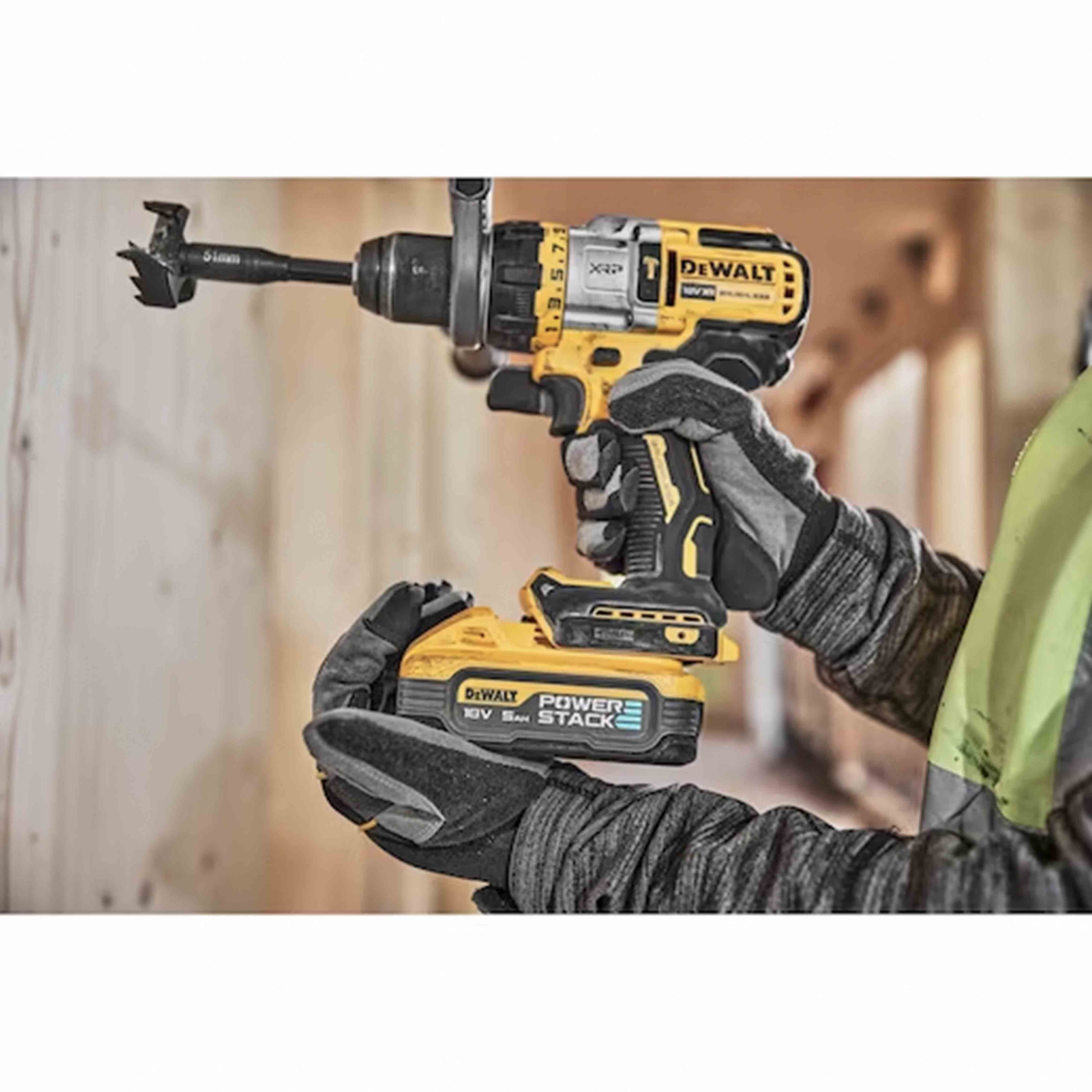 XRP Drill Driver - 3 Speed with XR 18v POWERSTACK Percussion with Brushless Motor with 1.5-13mm Metal Chuck in TSTACK CASE and ACCESSORIES - DeWALT - DCD1007H2T-QW XRP Drill Driver - 3 Speed with XR 18v POWERSTACK Percussion with Brushless Motor with 1.5-13mm Metal Chuck in TSTACK CASE and ACCESSORIES - DeWALT - DCD1007H2T-QW